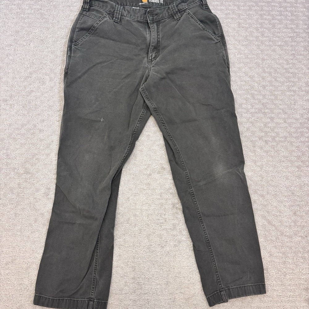 Carhartt Canvas Utility Work Pant Mens 32X30 Relaxed Fit Gray 102291-306